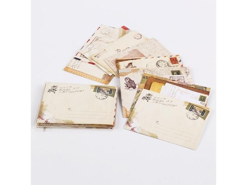 New Vintage Paper Envelopes Style Ancient Gift Letter Pad Pack Office School Carousel 1