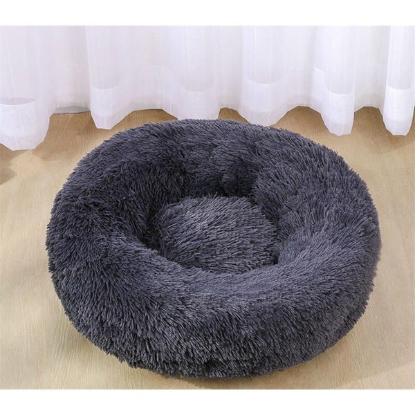 70 X 70Cm Soft Fluffy Pet Dog Cat Round Bed Grey Black Pet Beds HOD Health & Ho Carousel 2