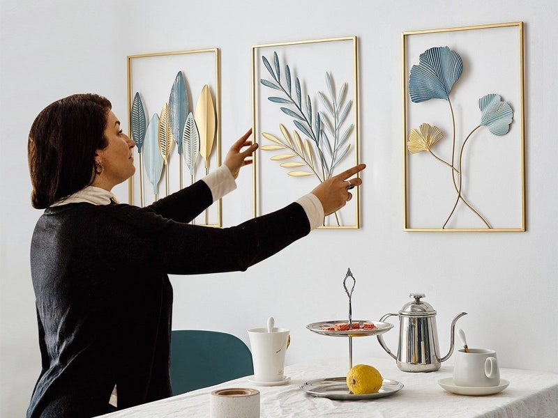 3 X Metal Wall Decor Leaf Wall Hanging Decoration Wall Art Home Decor Wall Ledge Carousel 4