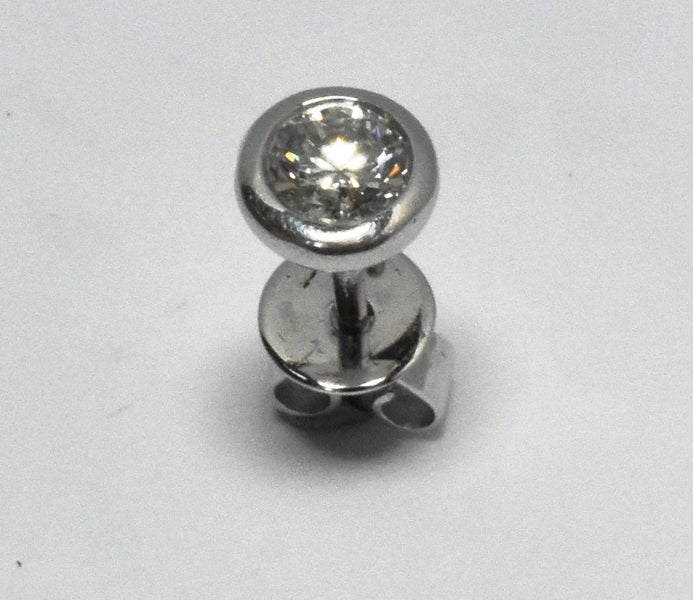 $1,850 18ct White Gold Hand Finished Modern Diamond Stud Earring TCW 0.25cts!!! Carousel 1