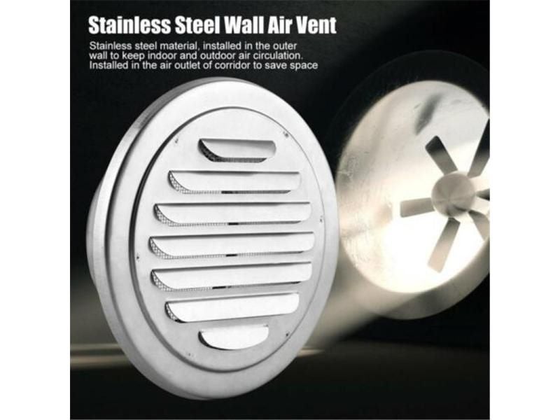 Hot 201 Stainless Steel Wall Air Vent Grille Exterior Round Ducting Ventilation Carousel 2