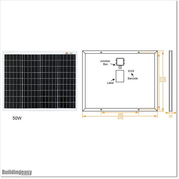 24V Solar Panel 50W Mono (Half Cut) Carousel 2
