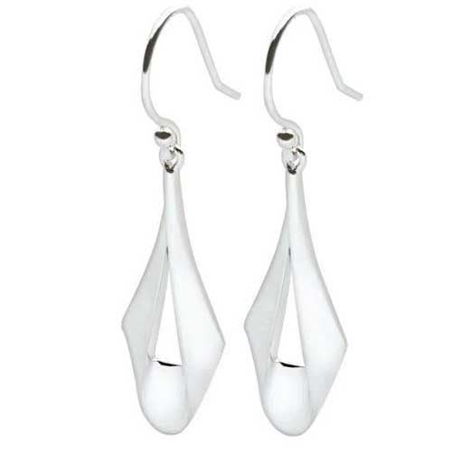 925 Sterling Silver Folded Drop Earrings "Kelthra" Carousel 1