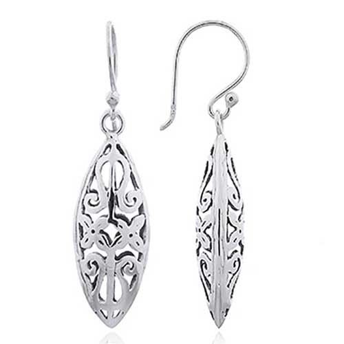 925 Sterling Silver 3-D Koru Flower Earrings "Puawai" Carousel 1