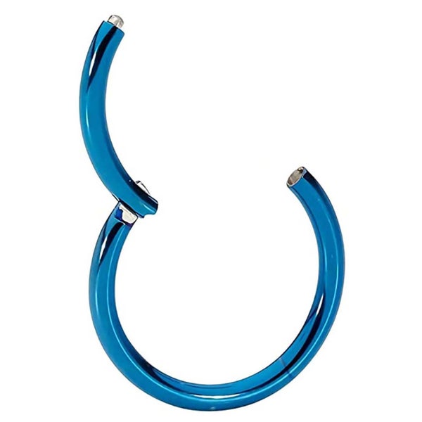 6mm Blue Ear Tragus Eyebrow Cartilage Septum Lip Nose Hoop Clicker Ring Carousel 1