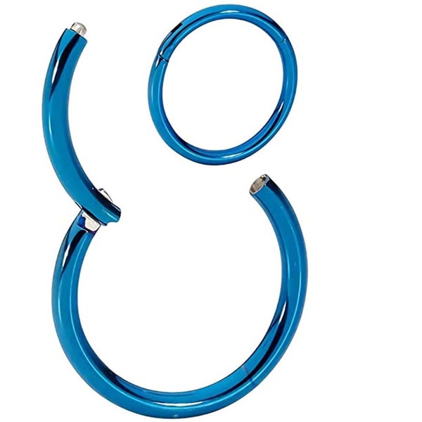 6mm Blue Ear Tragus Eyebrow Cartilage Septum Lip Nose Hoop Clicker Ring Carousel 4