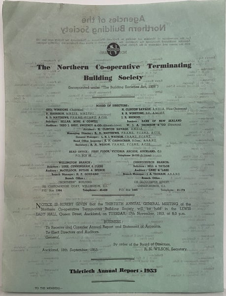 ANNUAL REPORT: The Northern Co-operative Terminating Building Society 1953 Carousel 1