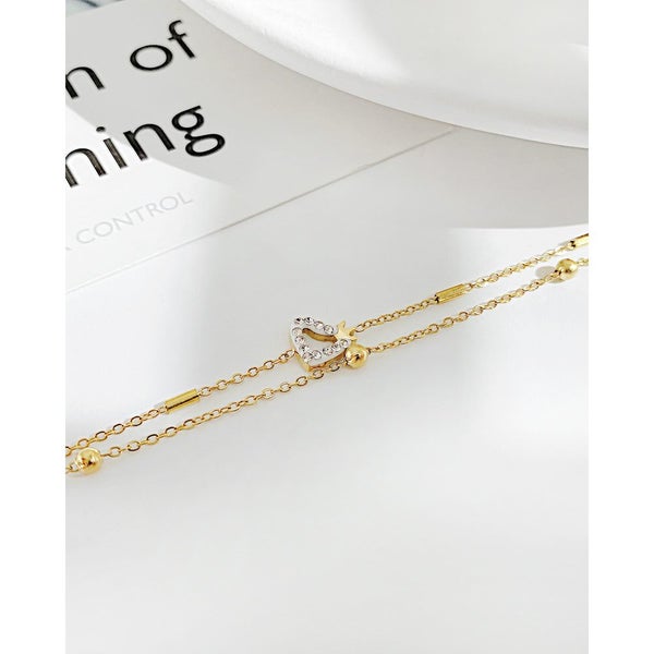 CZ Geometric Double-layered Gold Plating Stainless Steel Bracelet Carousel 5