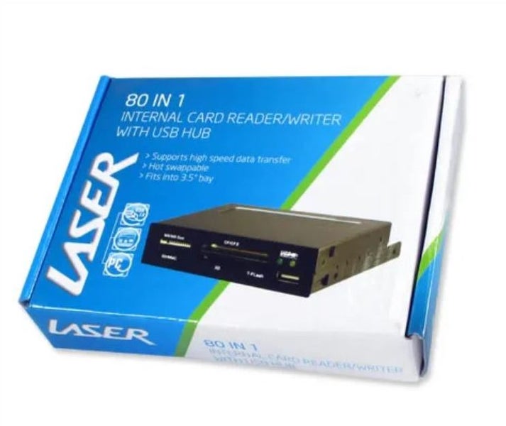 Laser 80 in 1 USB Card Reader/Writer Internal 3.5" Card Reader Carousel 1