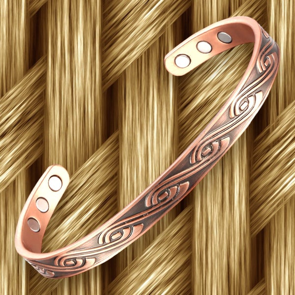 Copper band 100% solid Copper bracelet 6 Magnets'Weave' Carousel 1