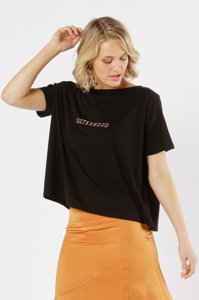Fate + Becker Sisterhood Tee in Black Magic Carousel 4