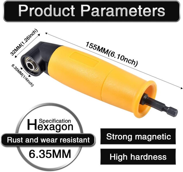 90 Degree Corner Electric Screwdriver Socket Adapter Right Angle Attachment Carousel 10