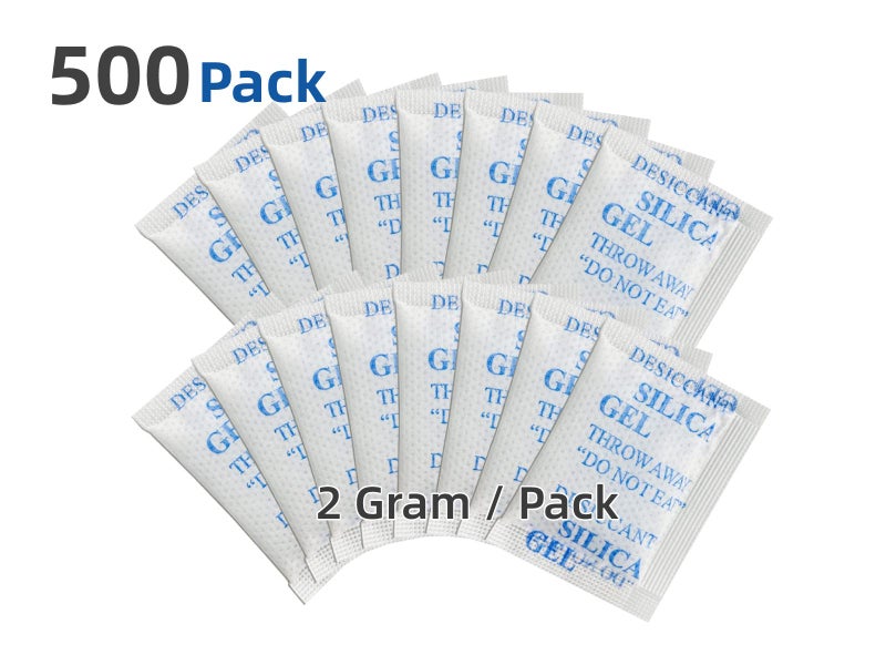500 Pack Silica Gel 2 Gram/Pack Desiccant Moisture Absorber Non-Toxic Carousel 1