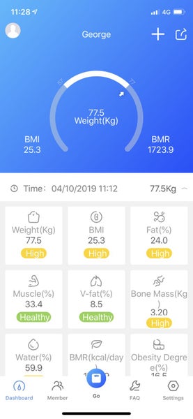 Wireless Digital Bathroom Body Fat Scale 180KG Bluetooth Scales Weight BMI Water Carousel 8