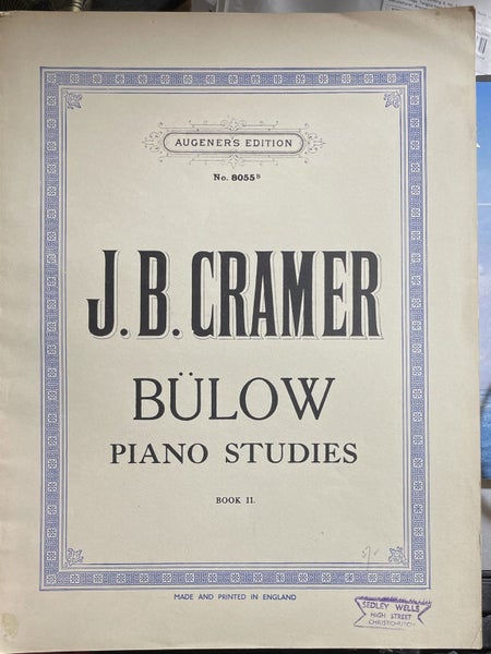 J. B. Cramer Bulow Piano Studies Book II Augener's Edition No 8055B Carousel 1