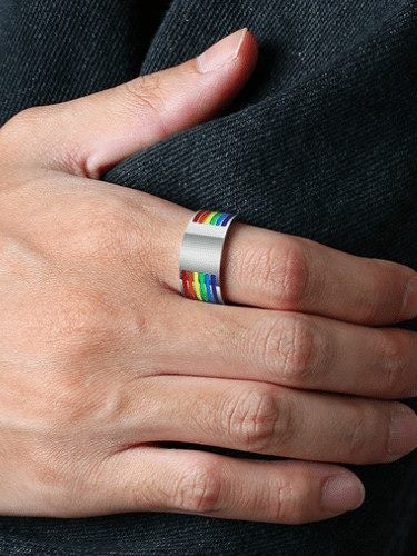 Men's Stainless Steel Enamel Pride Band Carousel 2