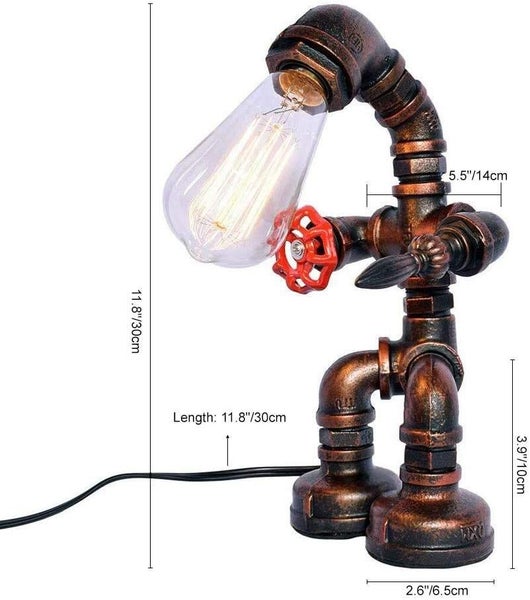 Retro Industrial Robot Bronze Steampunk Lamp Water Pipe Lights Desk Lamps SWITCH Carousel 8