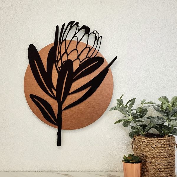 Wall Art - Protea Copper Circle ACM (51.2cm) Carousel 1