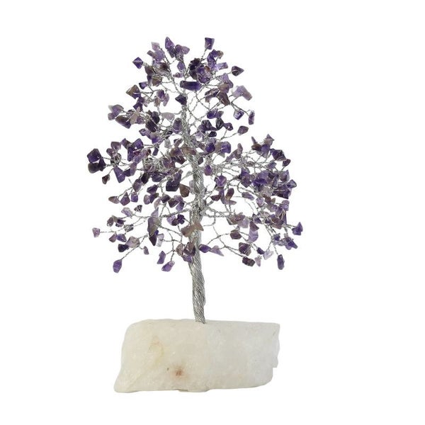 Amethyst Crystal Tree White Jade Base 25cm Carousel 1