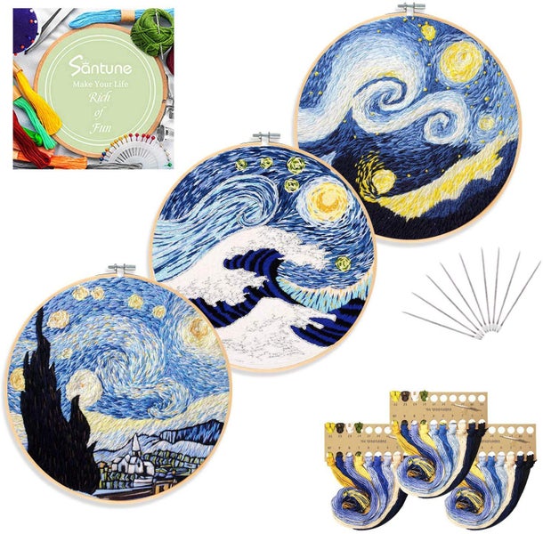 Embroidery Cross Stitch Stamped Kit 3 sets Carousel 1