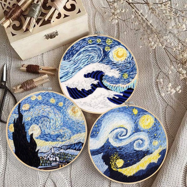 Embroidery Cross Stitch Stamped Kit 3 sets62864738860801113