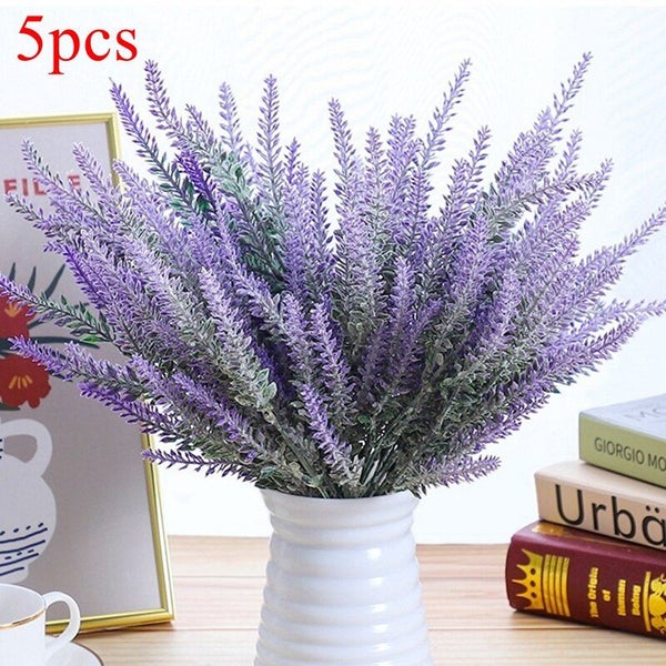 5Pcs Artificial Lavender Fake Flower Wedding Romantic Provence Decor Carousel 1