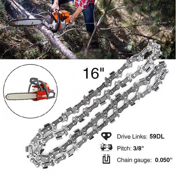16" Chainsaw Chain 3/8" Pitch 0.050" Gauge 59 Links Chainsaw Replacement Chain Carousel 2