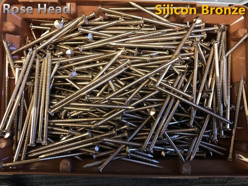 Rose Head Nails 75mm Silicon Bronze 5KG Carousel 1
