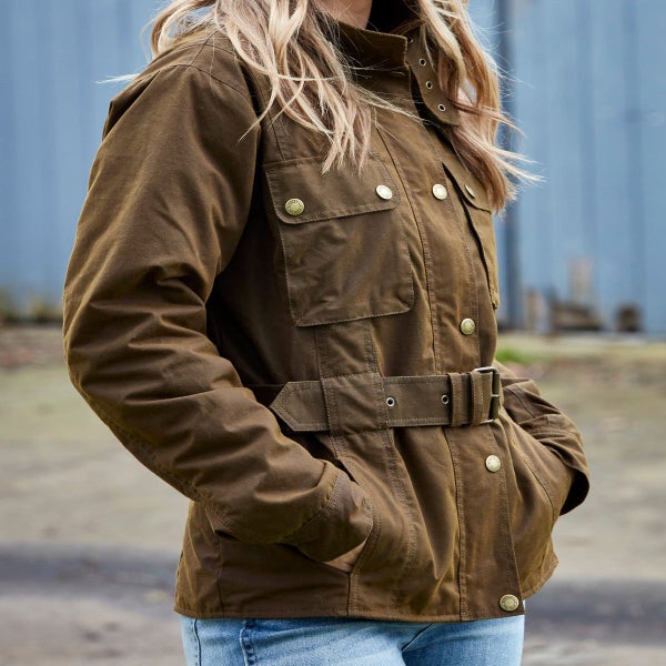 Burke & Wills Womens Bronze Territory Oilskin Jacket Carousel 2