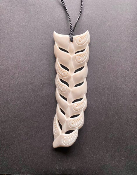 XLARGE WHALE TAIL BONE PENDANT Carousel 1