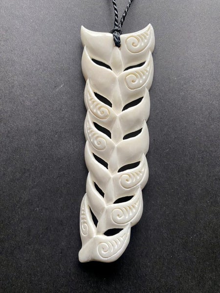 XLARGE WHALE TAIL BONE PENDANT Carousel 2