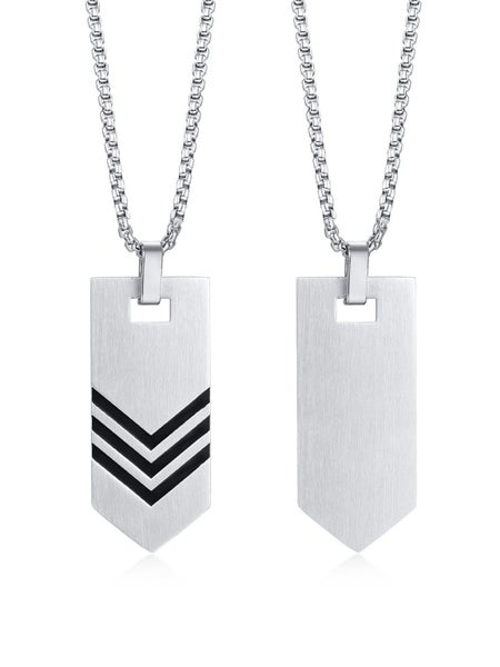 Men's Smooth Titanium Steel Arrow Feature Necklace Carousel 1
