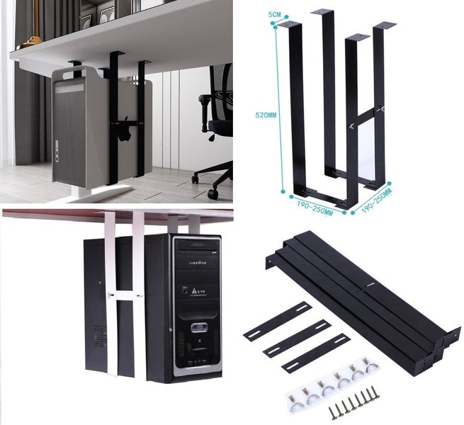 Durable Under Desk PC Mount Holder Case Computer Desktop Bracket Adjustable Carousel 1