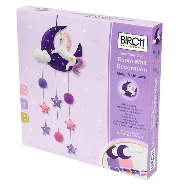 Birch Sew Your Own Felt Mobile Craft Kit Moon and Unicorn DIY Carousel 1