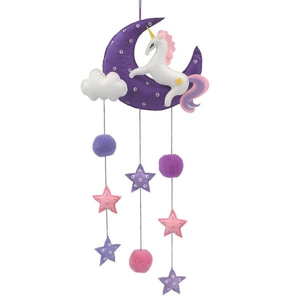 Birch Sew Your Own Felt Mobile Craft Kit Moon and Unicorn DIY Carousel 2