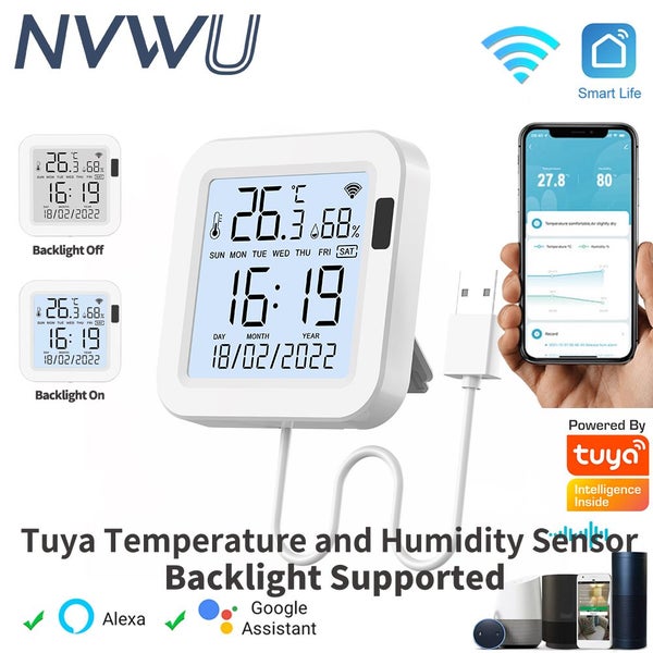 Smart Temperature and Humidity Sensor WiFi With Backlight for Smart Carousel 2