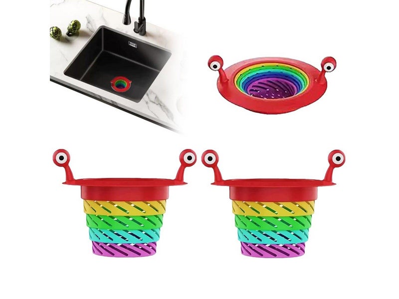 2Pcs Retractable Kitchen Sink Strainer Kitchen Residue Filter Sink Stopper Carousel 1