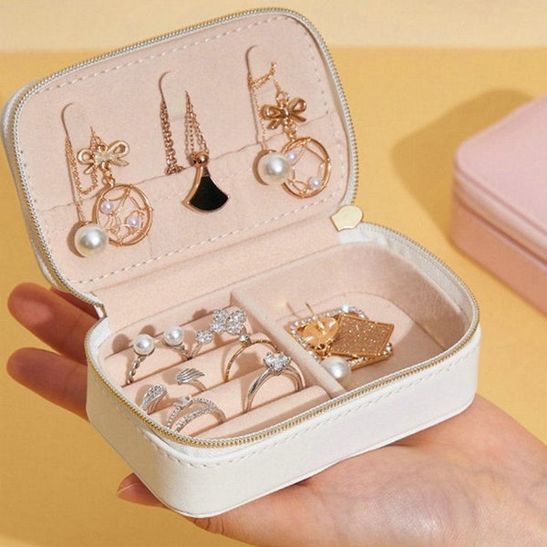 PU Portable Jewelry Box Jewelry Organizer Display Travel Jewelry Carousel 2