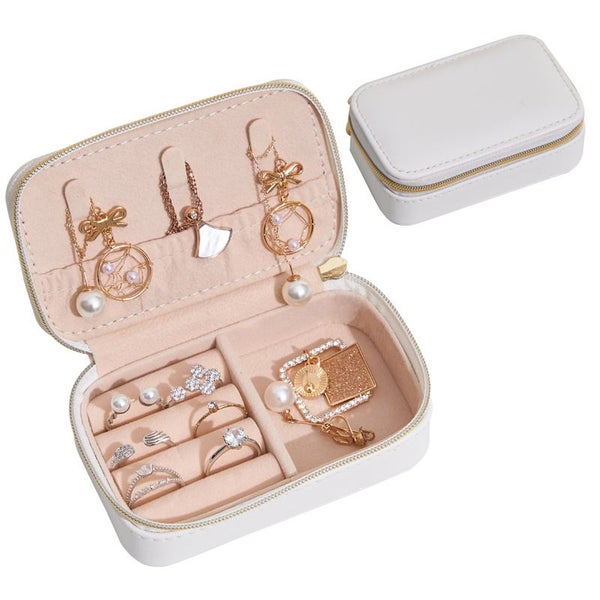 PU Portable Jewelry Box Jewelry Organizer Display Travel Jewelry Carousel 7