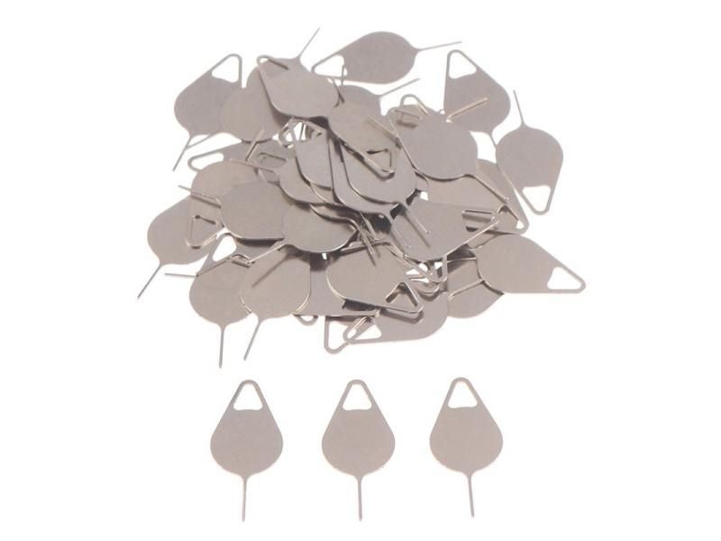 50pcs Universal Sim Card Tray Removal Eject Pin Key Tool Stainless Steel Needle Carousel 2