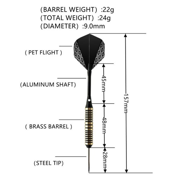 3Pcs Steel Tip Dart Aluminum Shafts Barrel Carousel 6