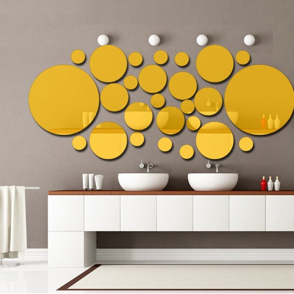 26 Pcs New Mirror Wall Sticker Round Shape Stickers Carousel 2