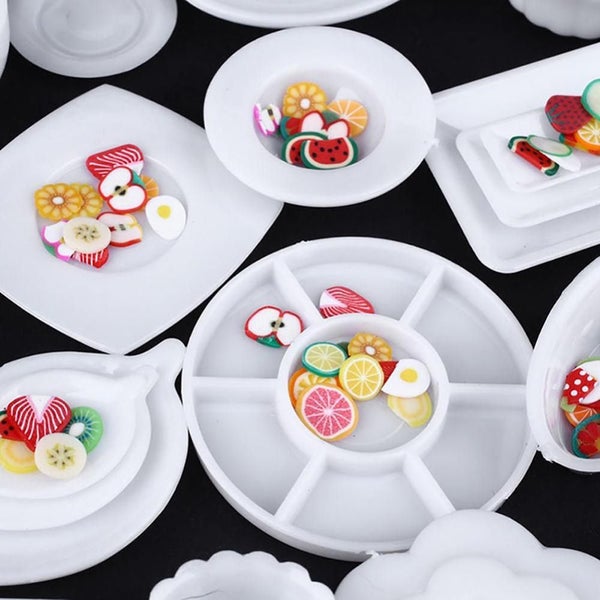 1:12 Doll house Kitchen Accessories 33pcs Miniature Tableware Plates Carousel 2