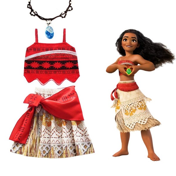 Kids Girls Clothes Cosplay Costumes Moana Princess Dress Vaiana Carousel 2