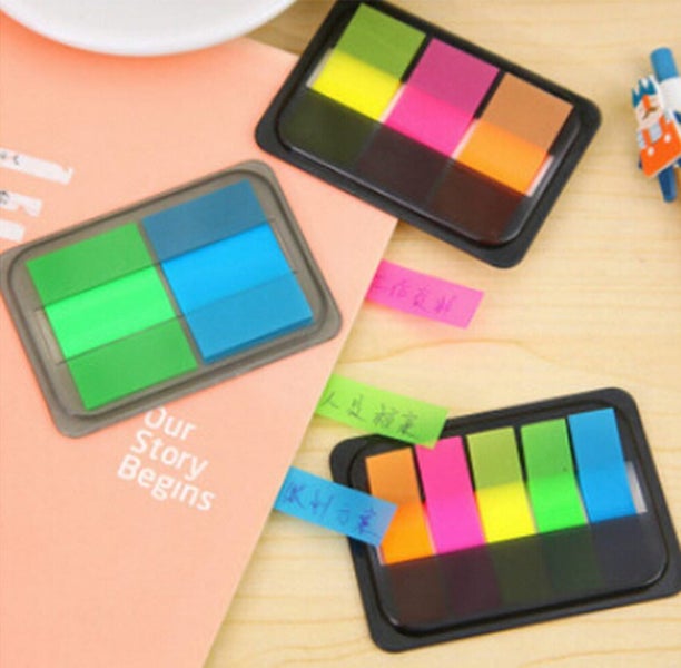 Fluorescent Color Self-adhesive Notepad Memo Bookmark Pull-out Carousel 2