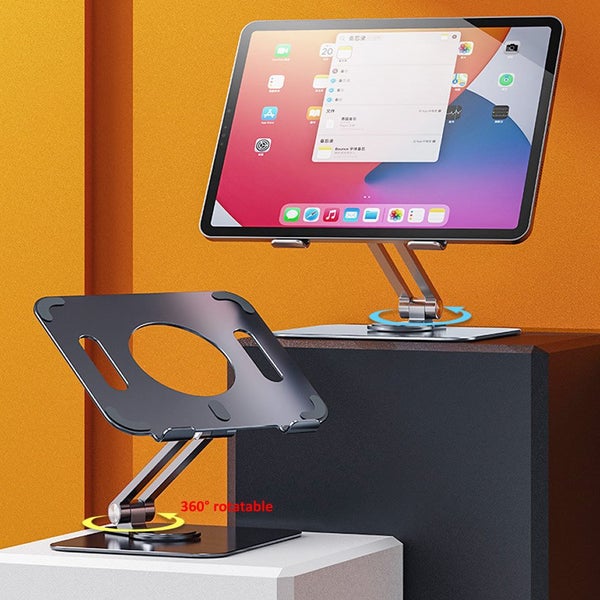 Tablet Stand Desk Riser 360 Rotation Multi-Angle Height Adjustable Carousel 2