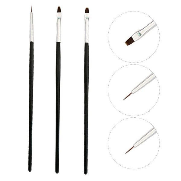 3Pcs French Stripe Nail Art Liner Brush Set 3D Tips Line Stripes DIY Carousel 1