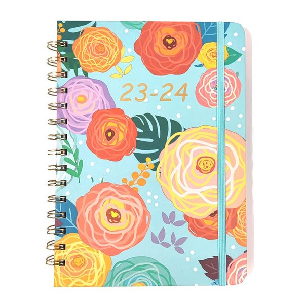Notebook Flower Pattern Schedule Notebook Daily, A5 Hardcover Notebook Carousel 1