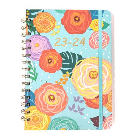 Notebook Flower Pattern Schedule Notebook Daily, A5 Hardcover Notebook Carousel 2