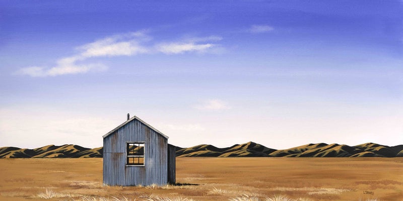 FREE DELIVERY: Huge stretched canvas print by Linelle Stacey: Otago Hut Carousel 1